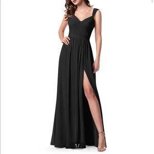 Azazie Evie Black Bridesmaid Dress Size 2